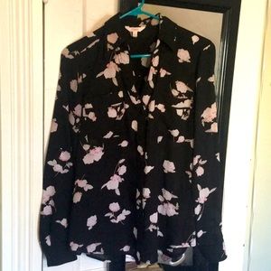 *3 for $25!* Black floral button-up